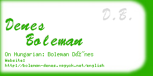 denes boleman business card